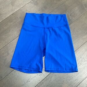 BLUE BIKER SHORTS
